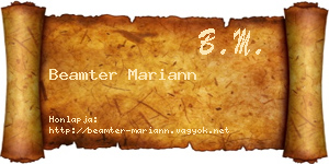 Beamter Mariann névjegykártya